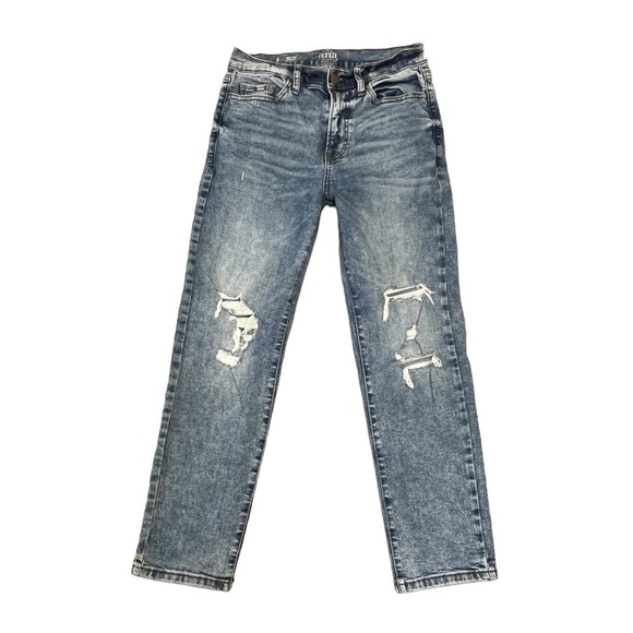 a.n.a. High Rise Straight Distressed Jean. Blue Size 6 #1072 - Picture 2 of 5
